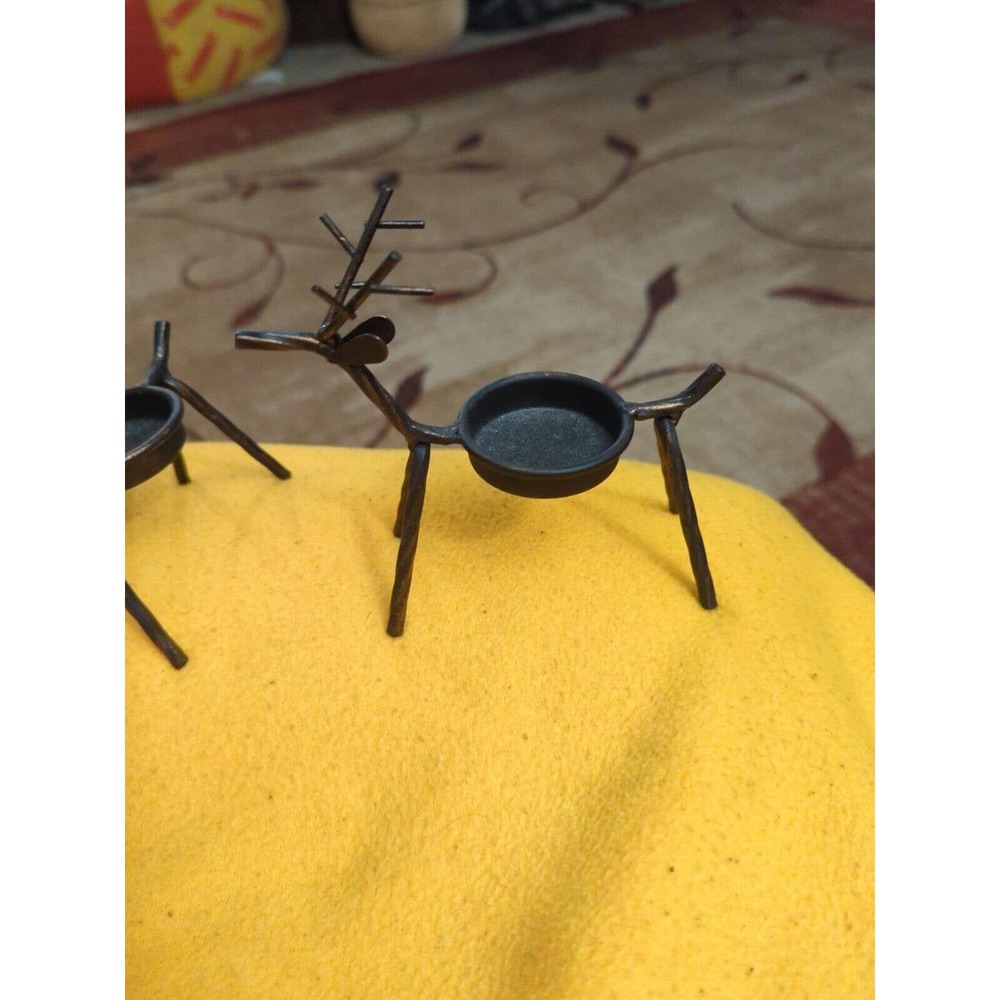 Metal Reindeer candle holders tea light set of 6 Black & Copper Color - Picture 6 of 6